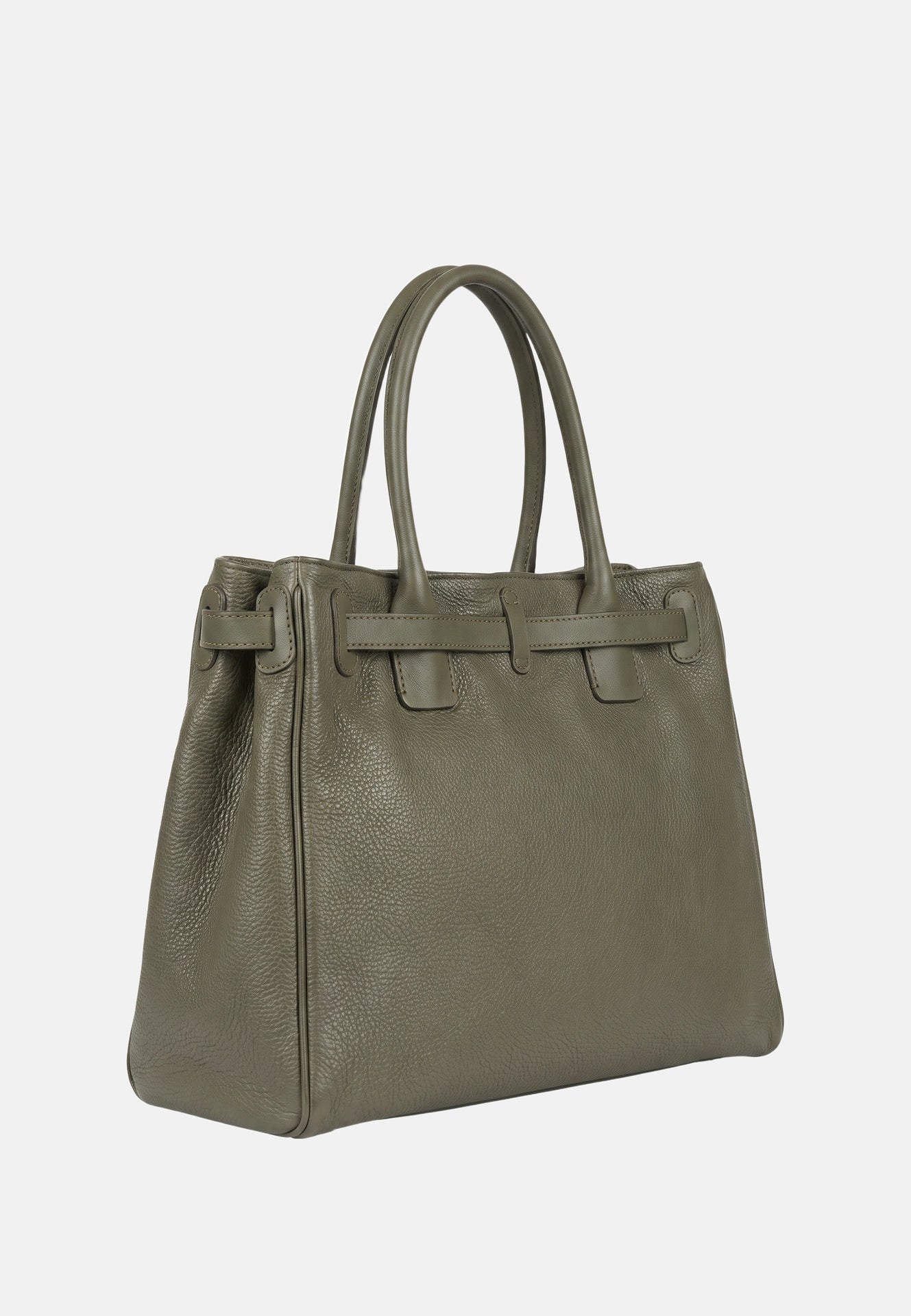 Borsa a Mano in Vera Pelle Verde