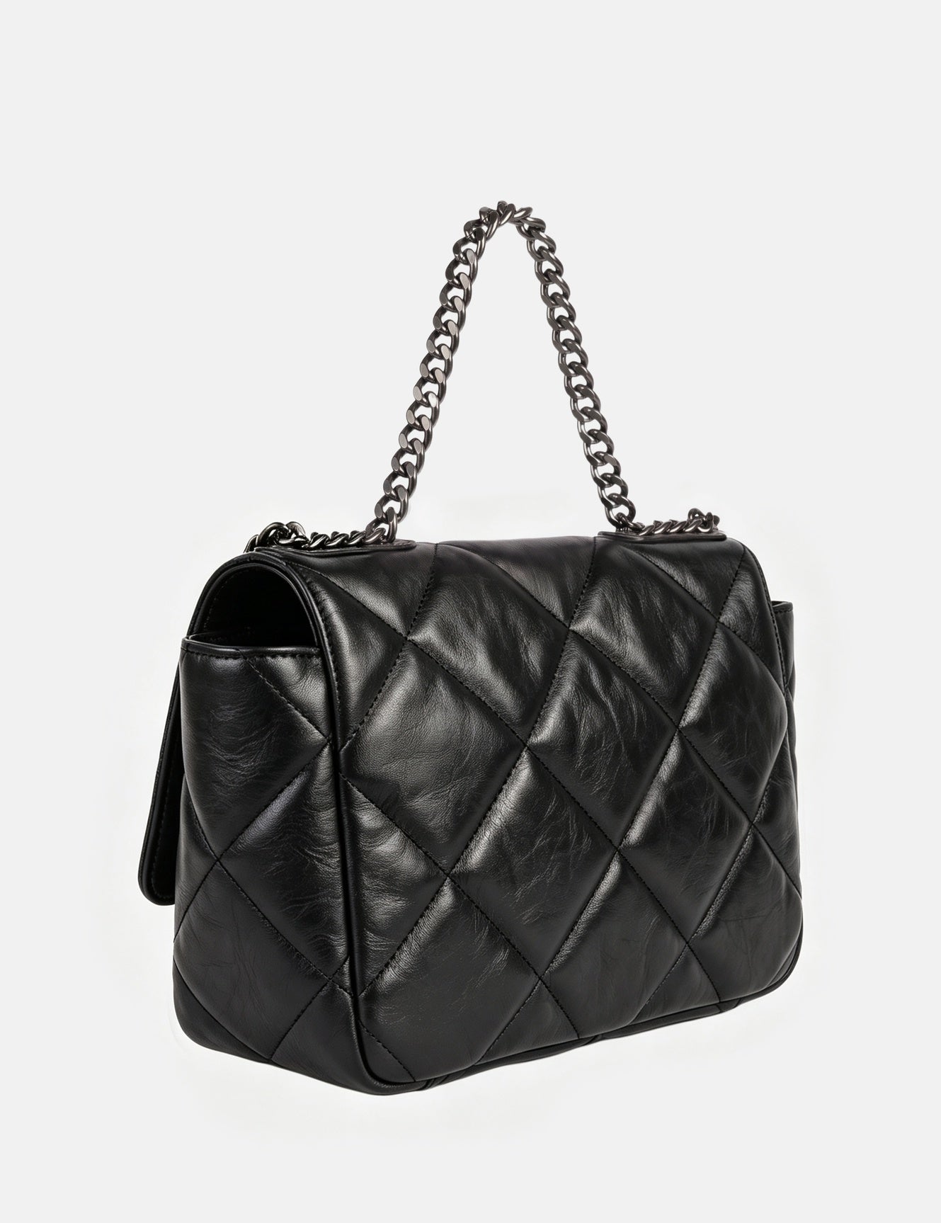 Borsa a Mano in Sauvage Leather Nero