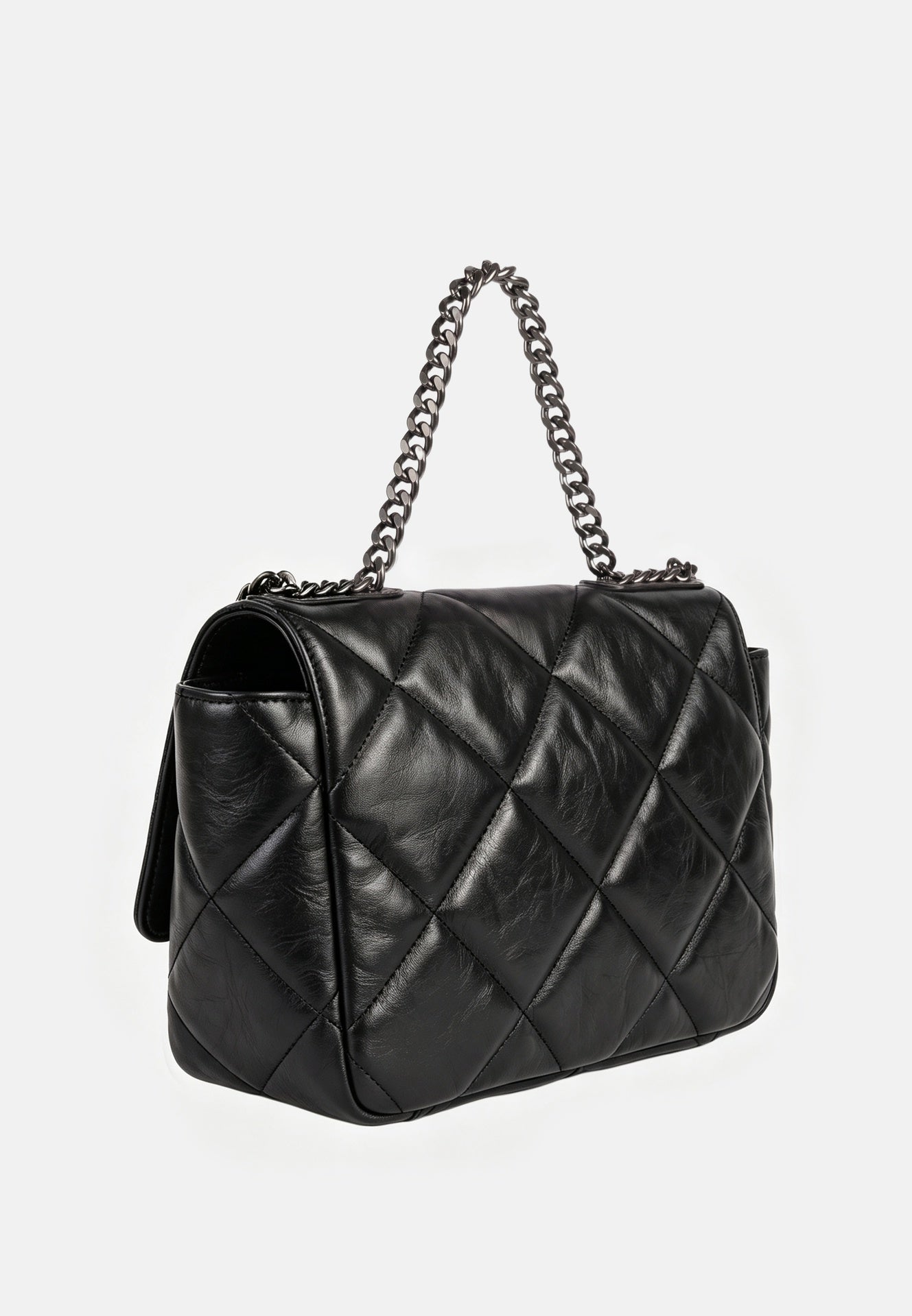 Borsa a Mano in Sauvage Leather Nero