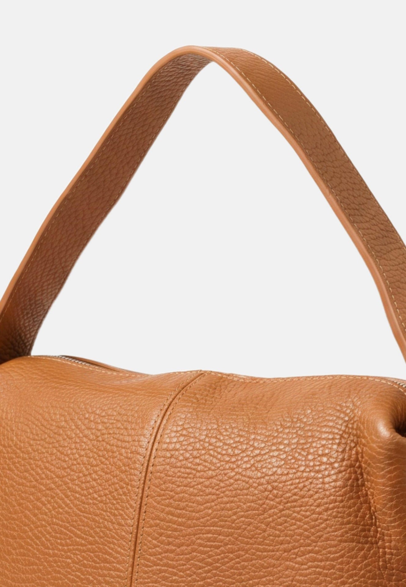 Borsa a Mano in Vera Pelle Cognac