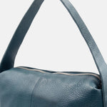 Borsa a Mano in Vera Pelle Blu Scuro