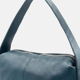 Borsa a Mano in Vera Pelle Blu Scuro