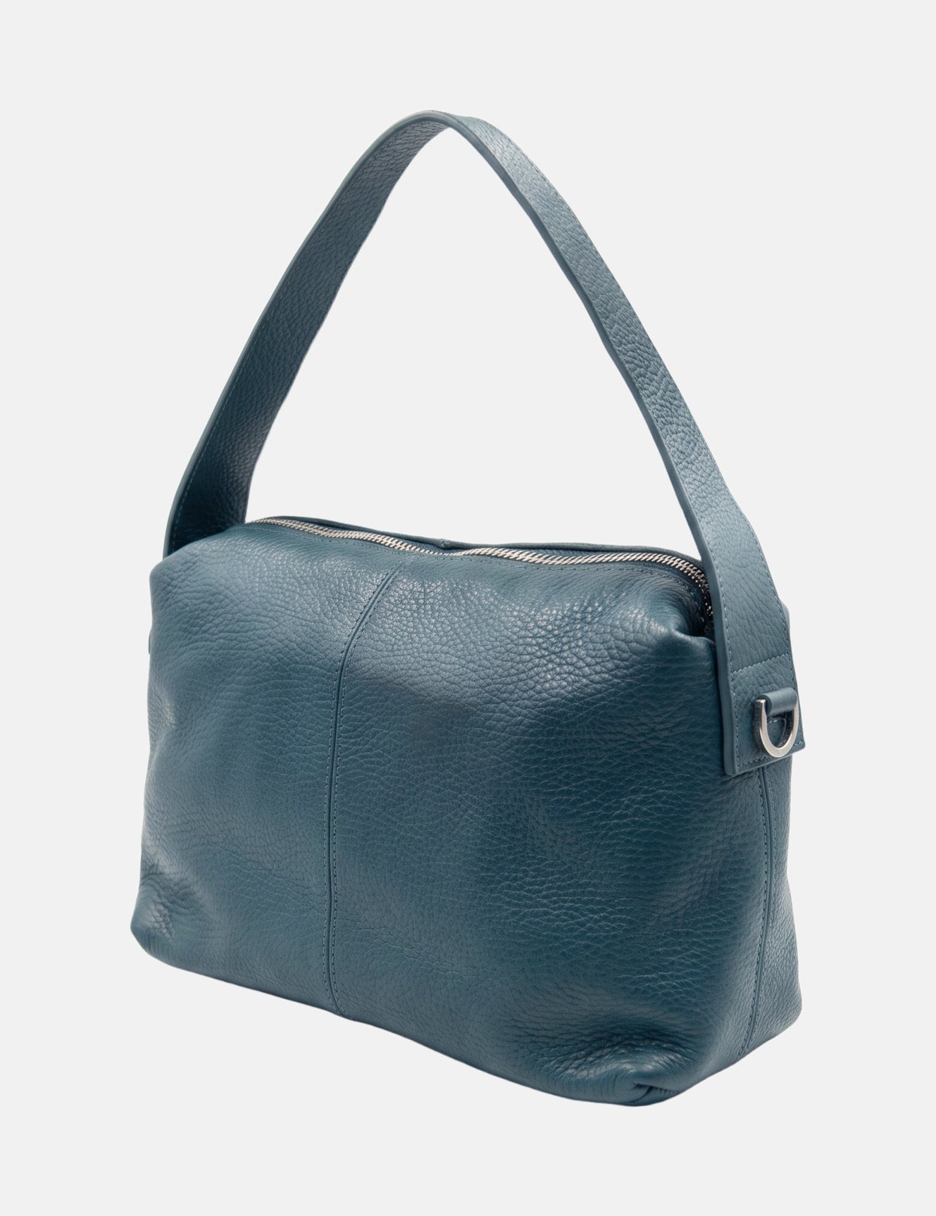 Borsa a Mano in Vera Pelle Blu Scuro