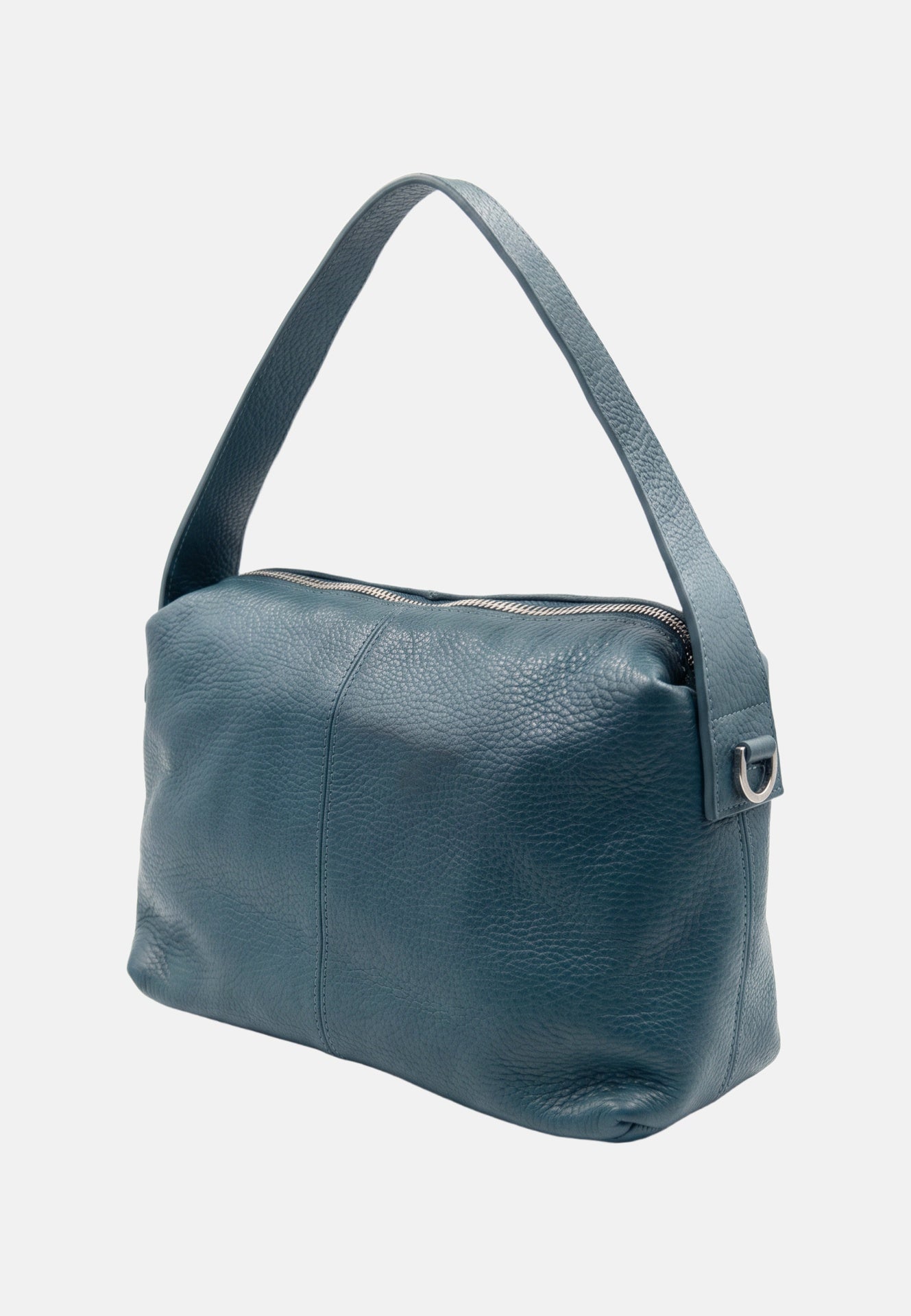 Borsa a Mano in Vera Pelle Blu Scuro