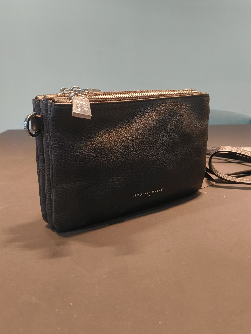 Borsa a Tracolla in Vera Pelle Nero
