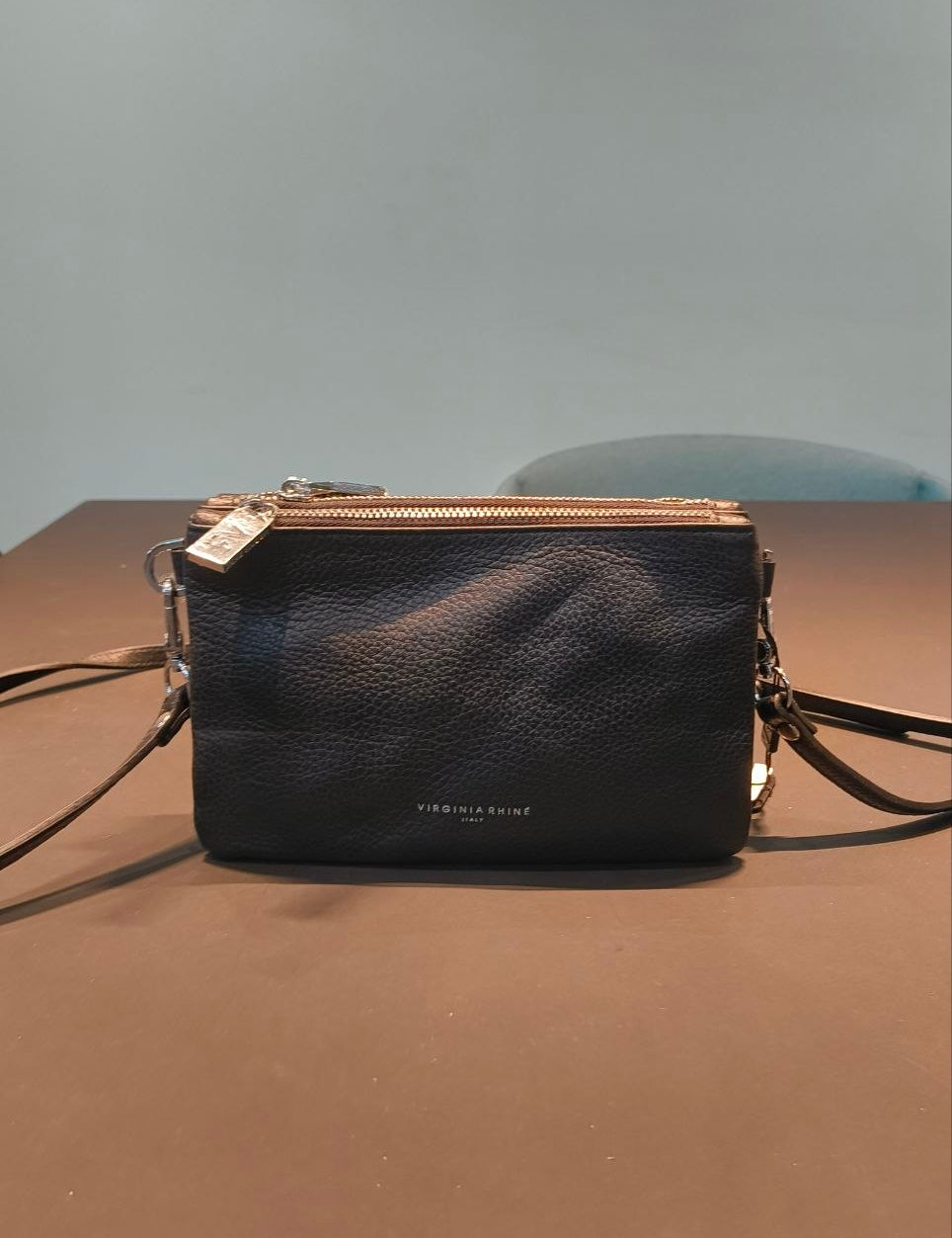 Borsa a Tracolla in Vera Pelle Nero