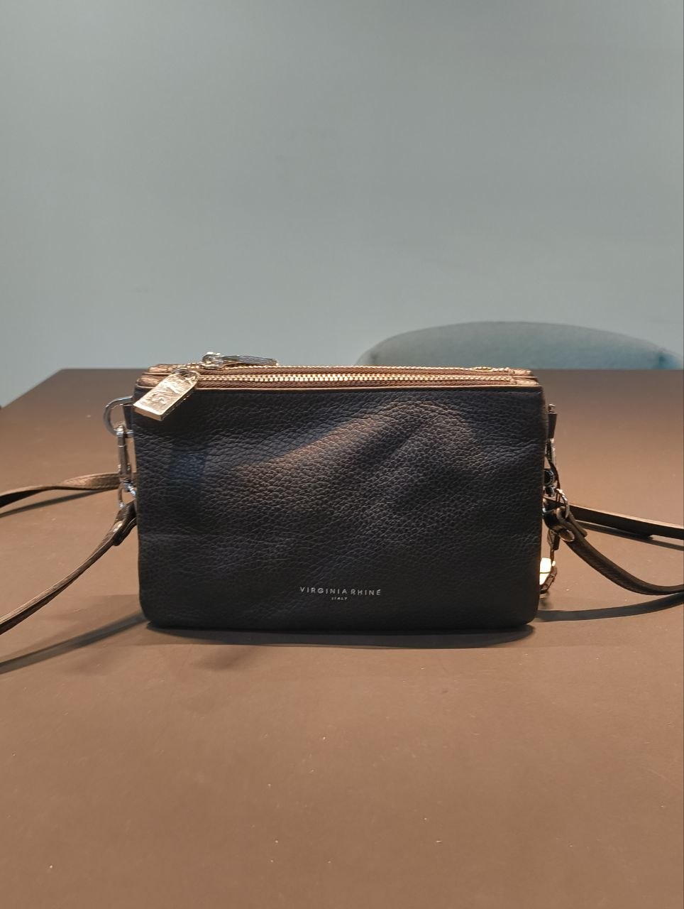 Borsa a Tracolla in Vera Pelle Nero