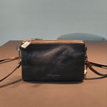 Borsa a Tracolla in Vera Pelle Nero