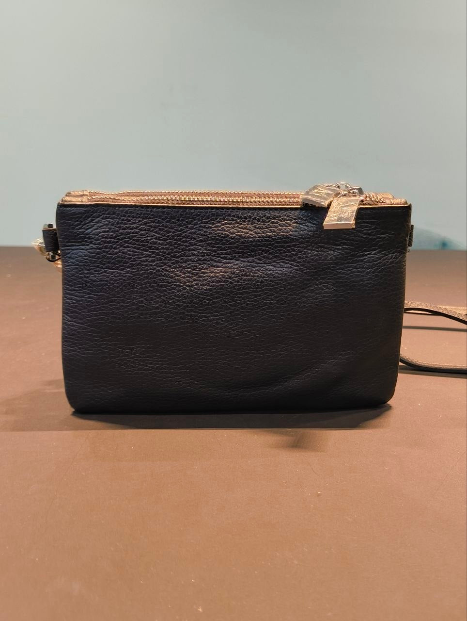 Borsa a Tracolla in Vera Pelle Nero