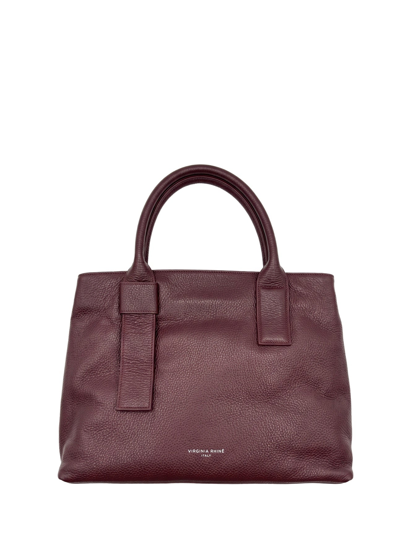 Borsa a Mano in Vera Pelle Bordeaux