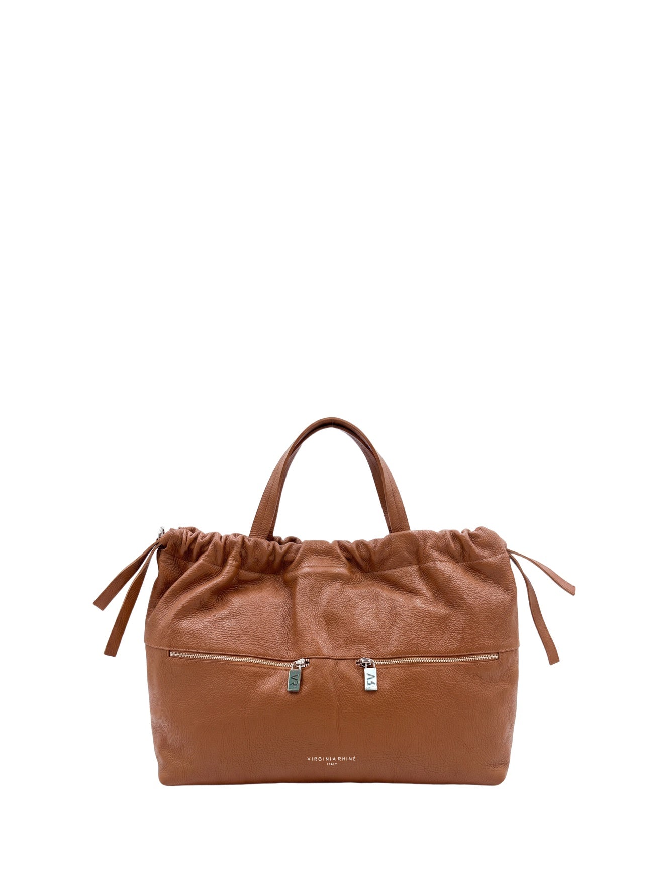 Borsa a Mano in Vera Pelle Cognac