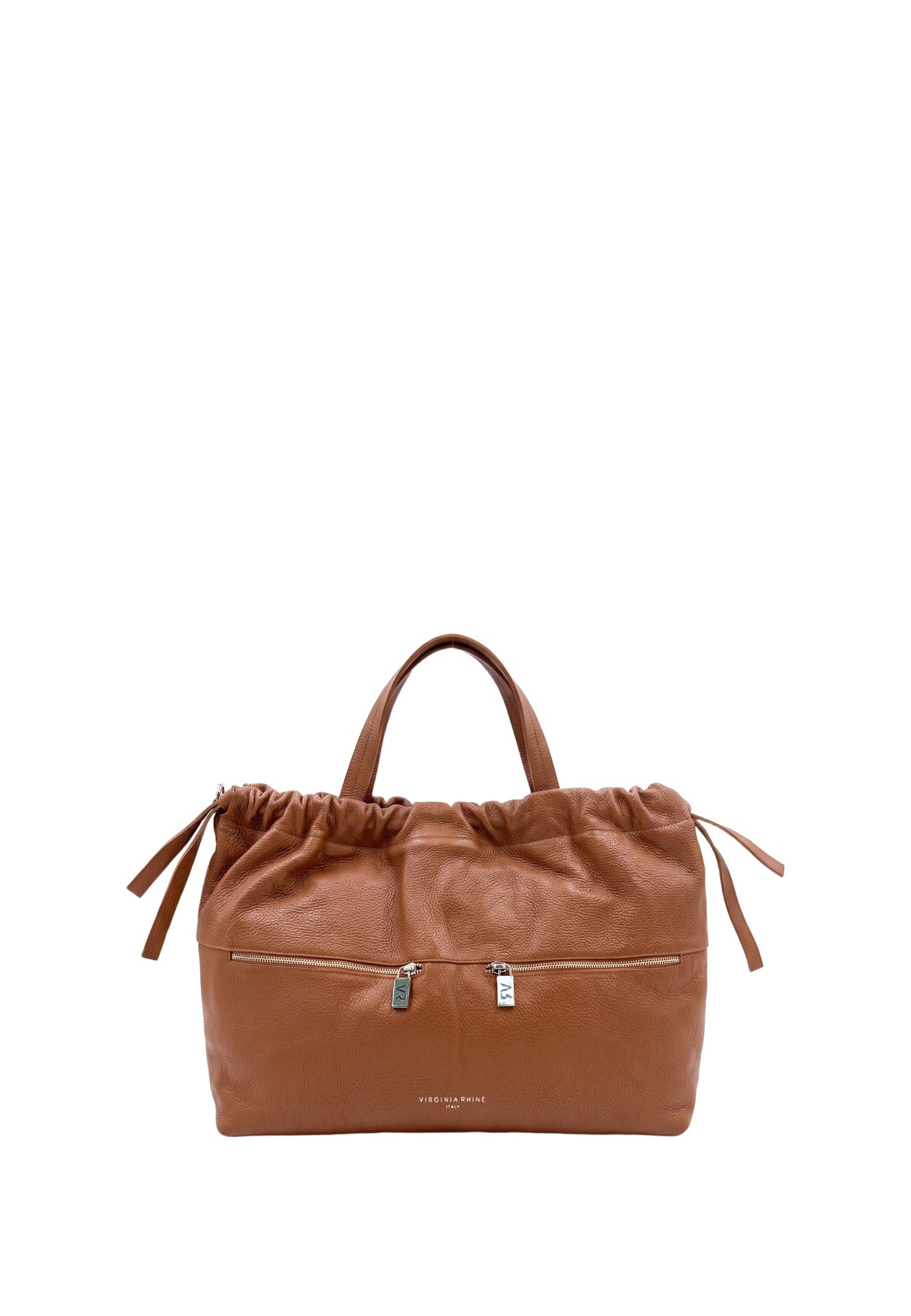 Borsa a Mano in Vera Pelle Cognac