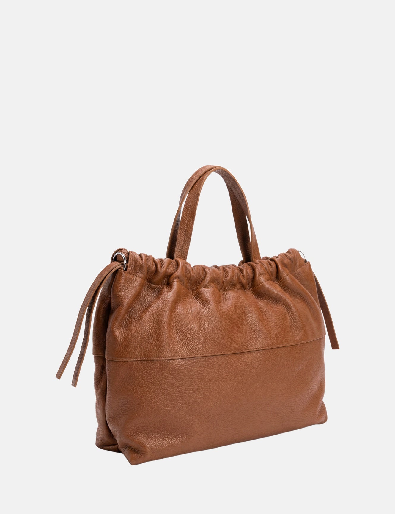 Borsa a Mano in Vera Pelle Cognac