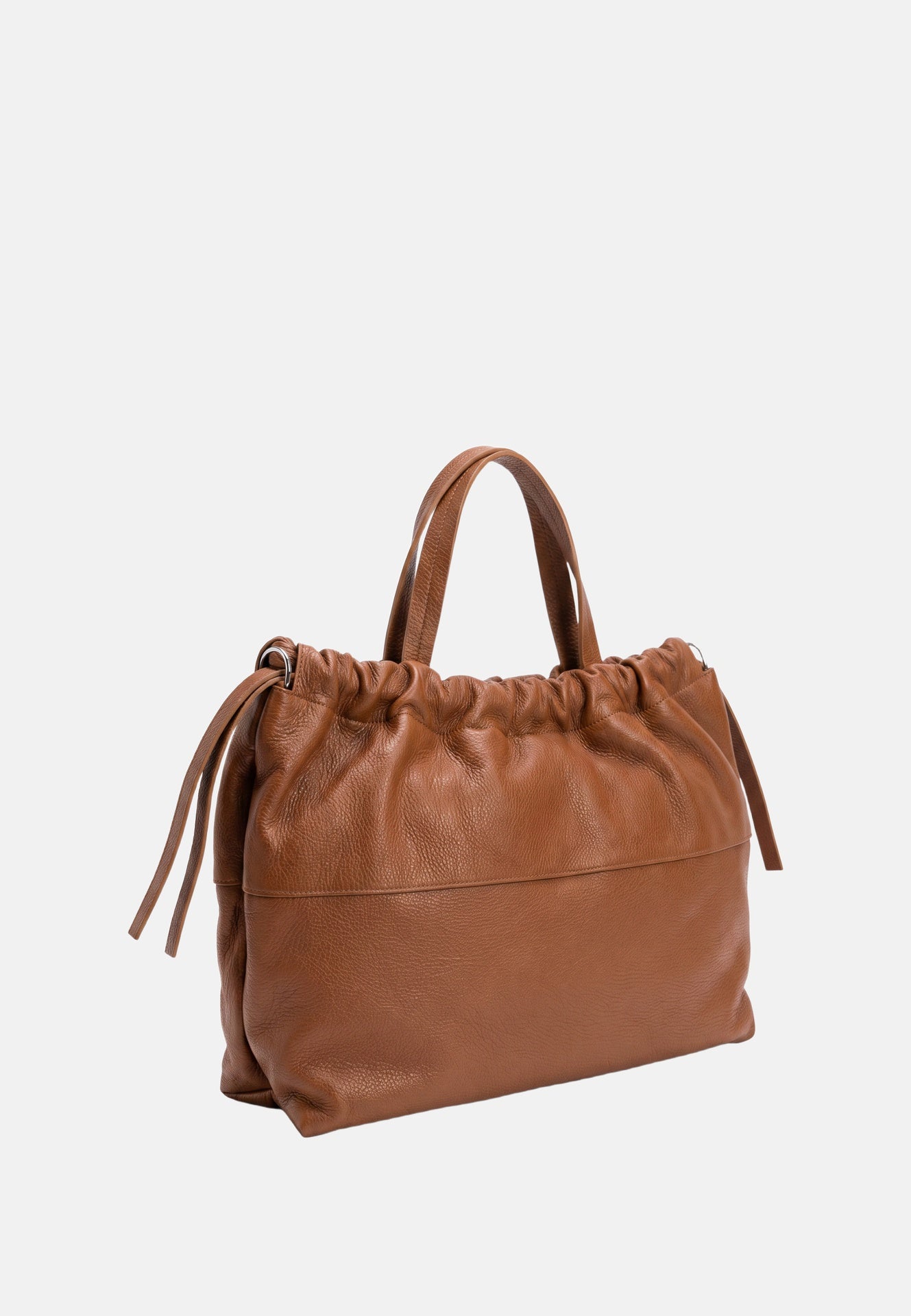 Borsa a Mano in Vera Pelle Cognac