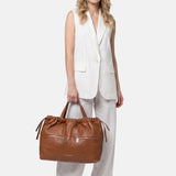 Borsa a Mano in Vera Pelle Cognac