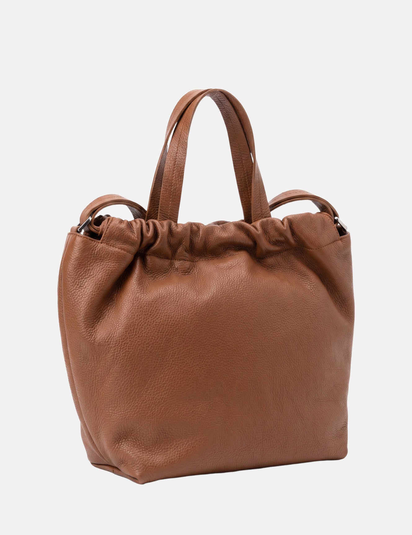 Borsa a Mano in Vera Pelle Cognac