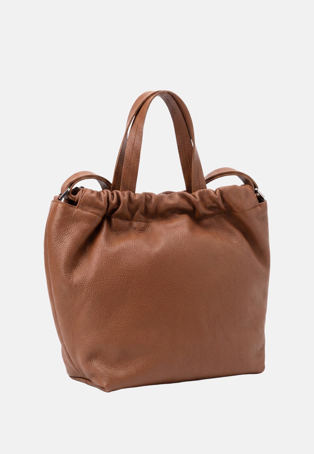 Borsa a Mano in Vera Pelle Cognac