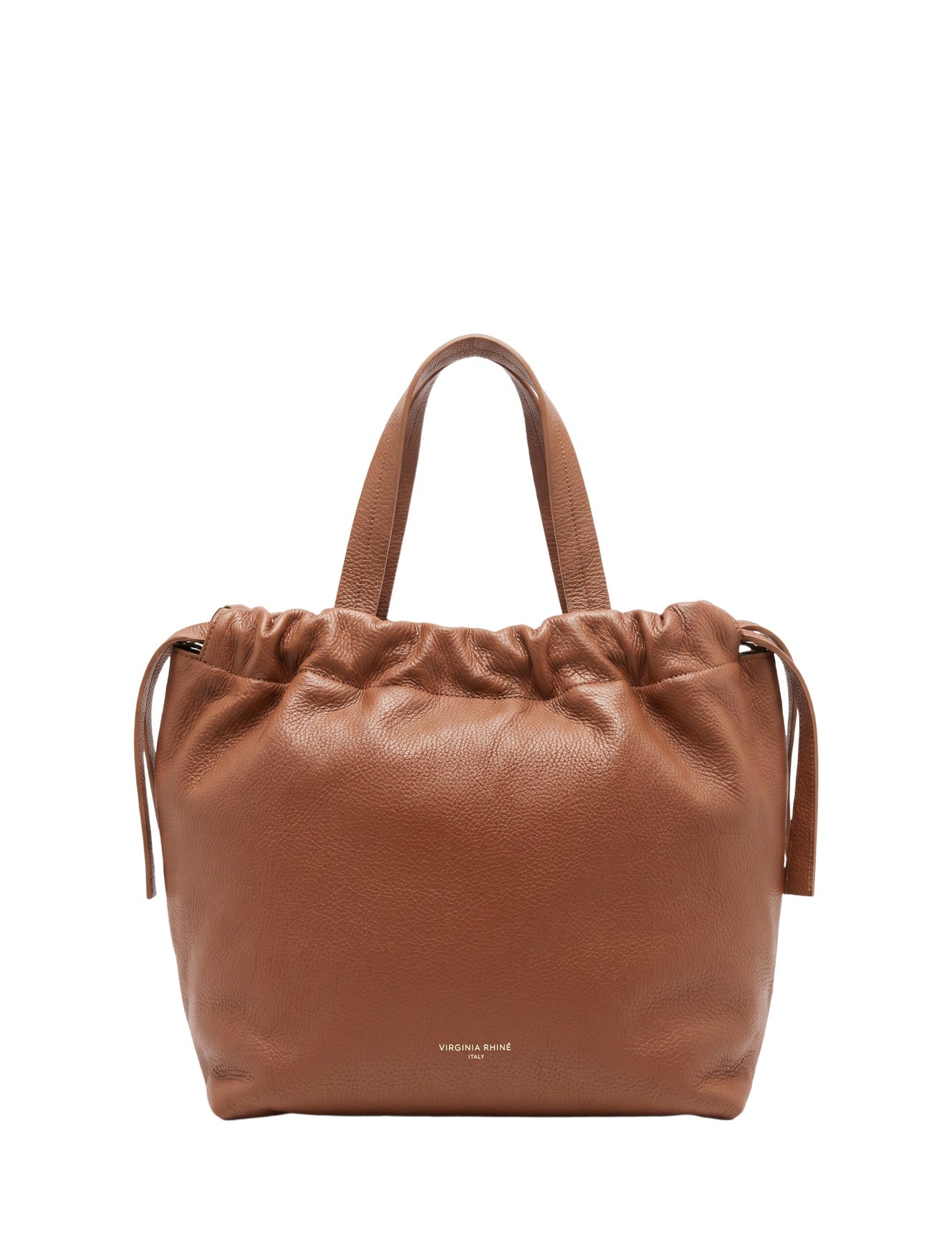 Borsa a Mano in Vera Pelle Cognac