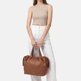 Borsa a Mano in Vera Pelle Cognac