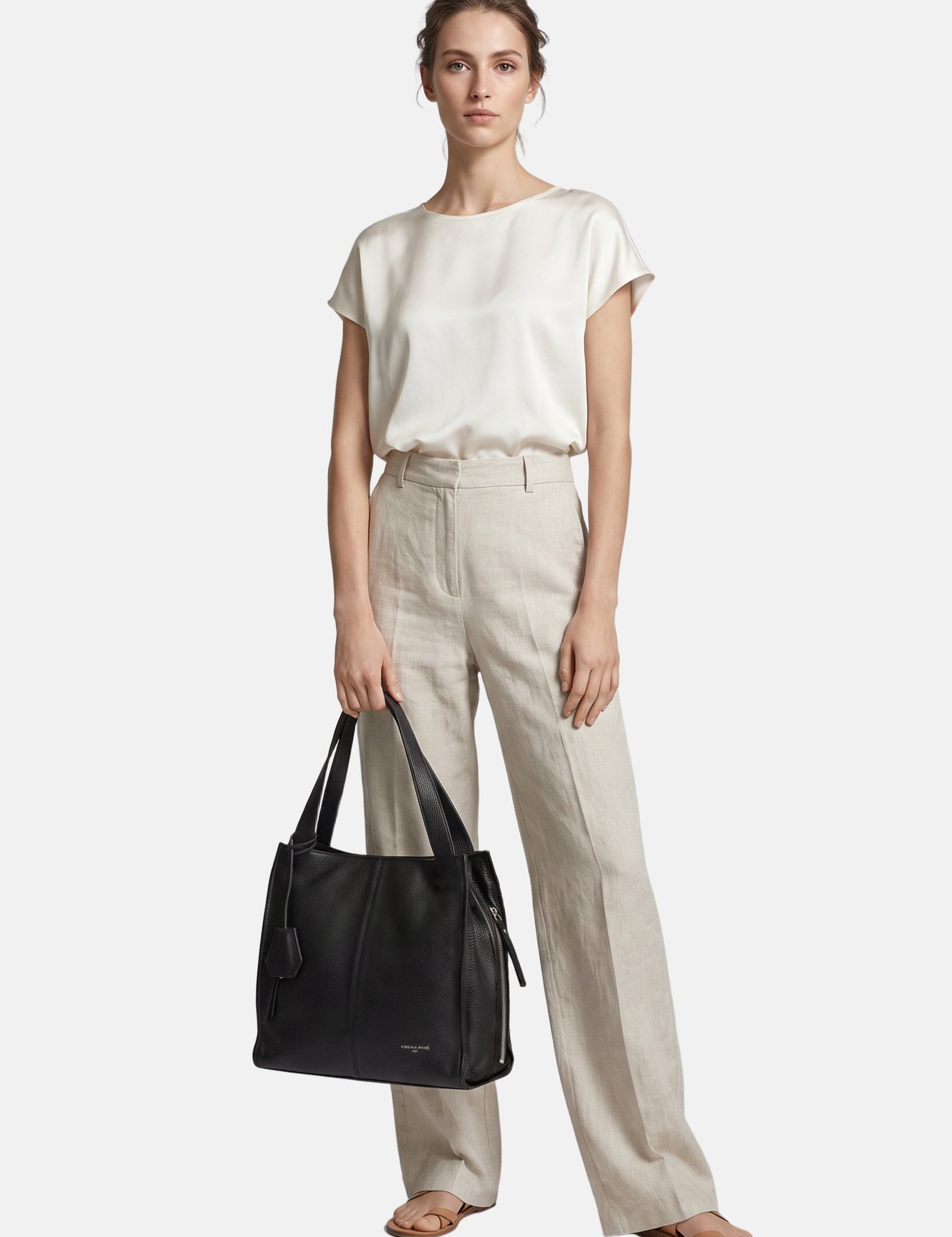 Borsa a Spalla in Vera Pelle Nero