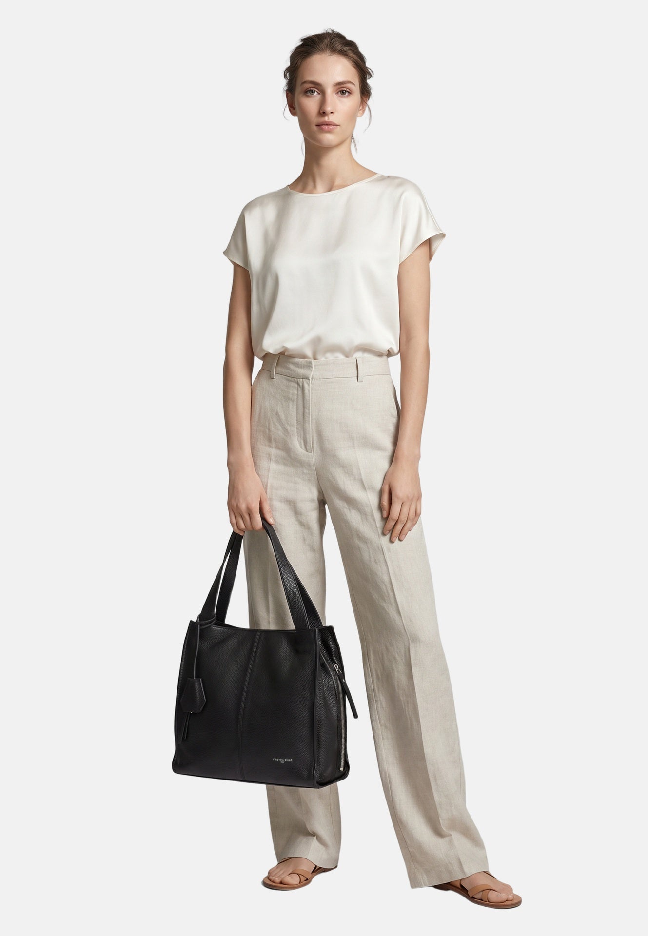 Borsa a Spalla in Vera Pelle Nero