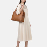 Borsa a Mano in Vera Pelle Cognac