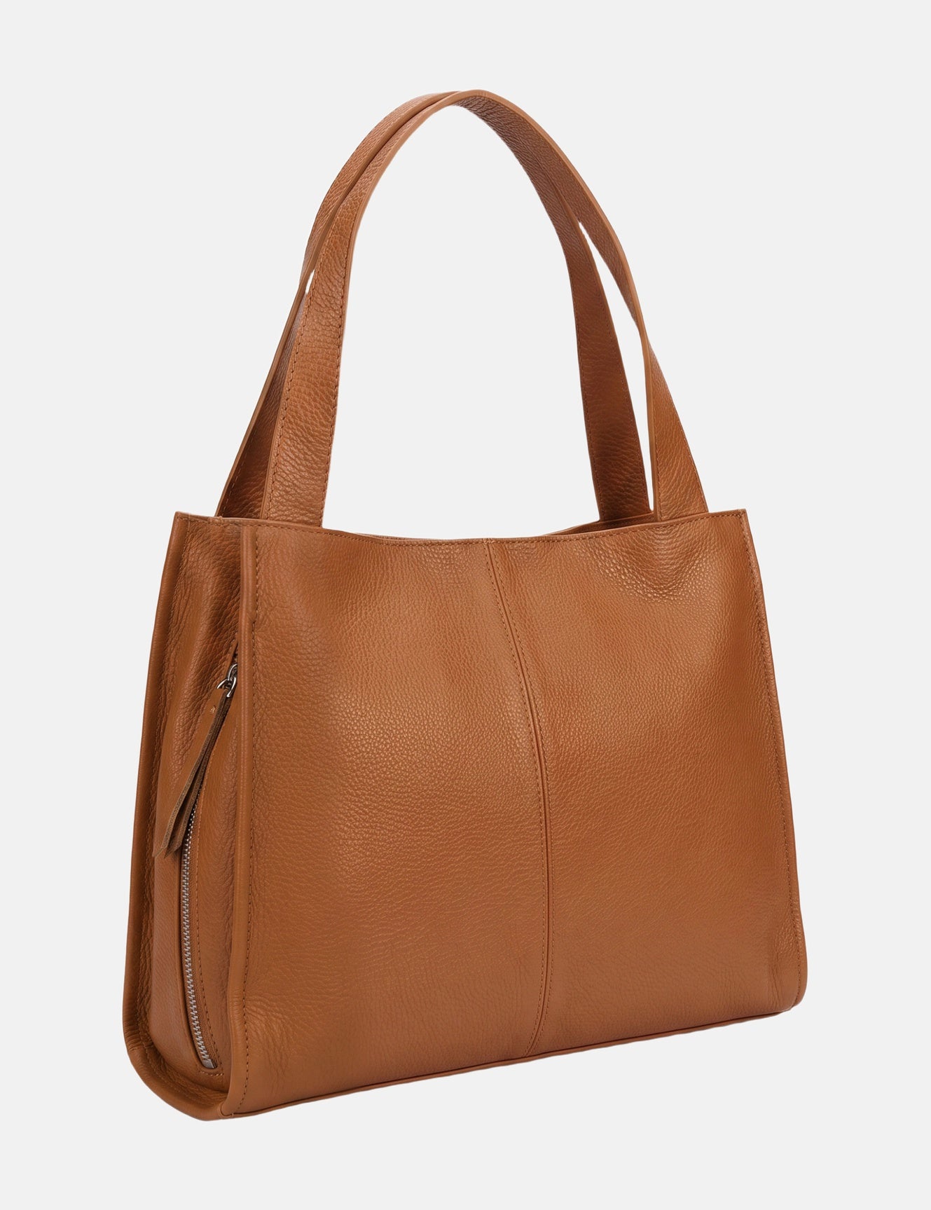 Borsa a Mano in Vera Pelle Cognac