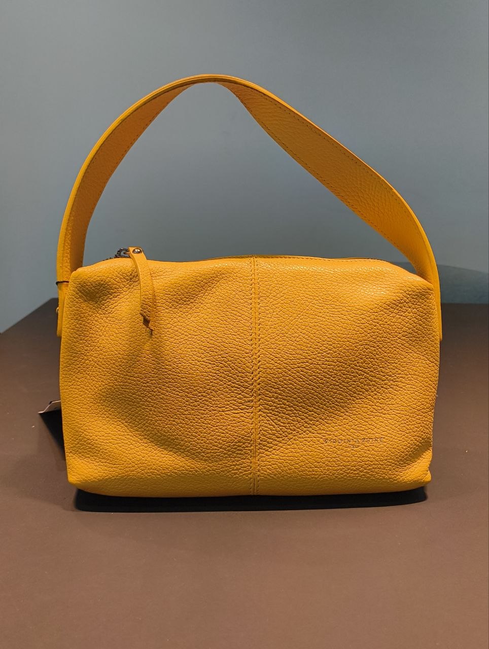 Borsa a Mano in Vera Pelle Giallo