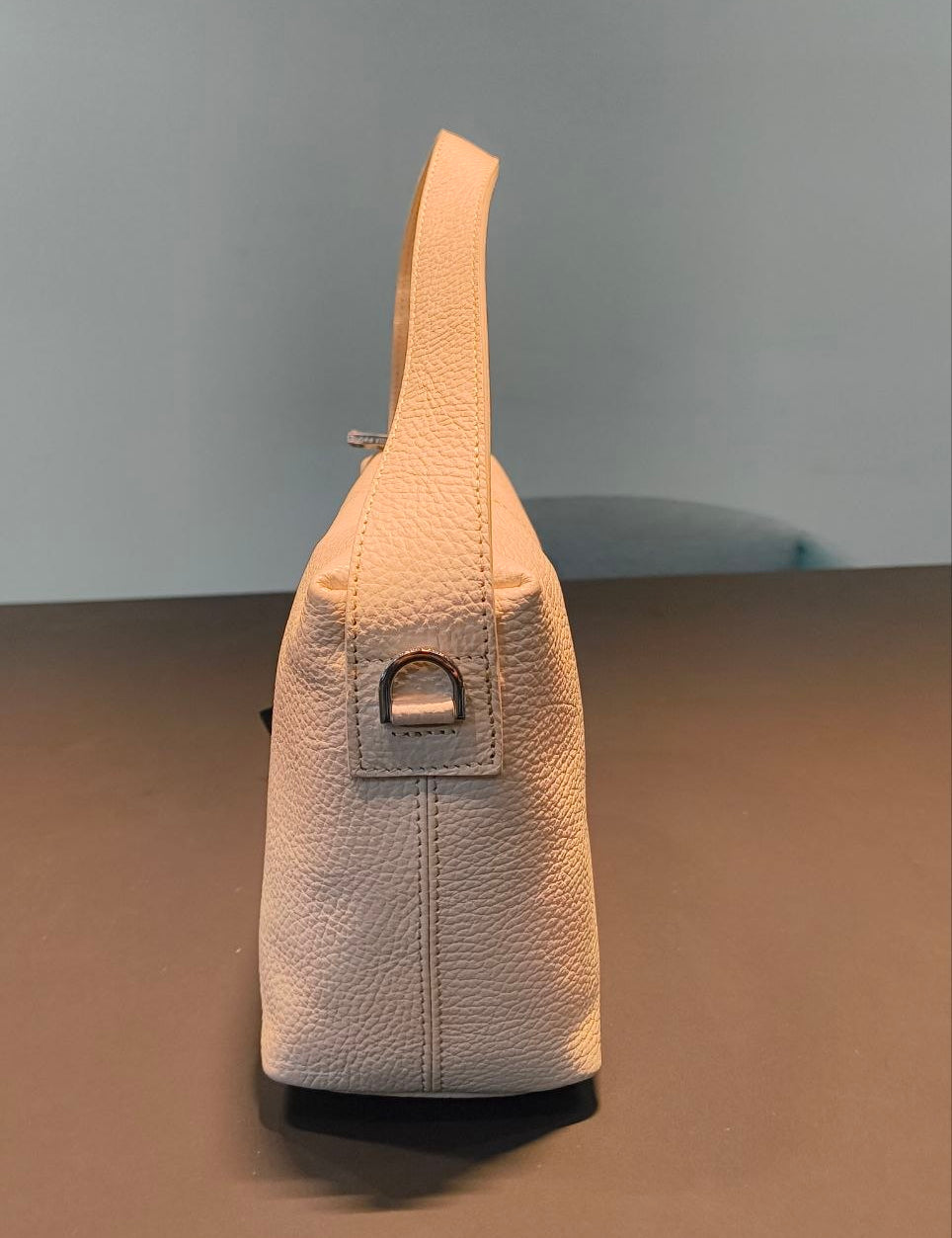 Borsa a Mano in Vera Pelle Panna