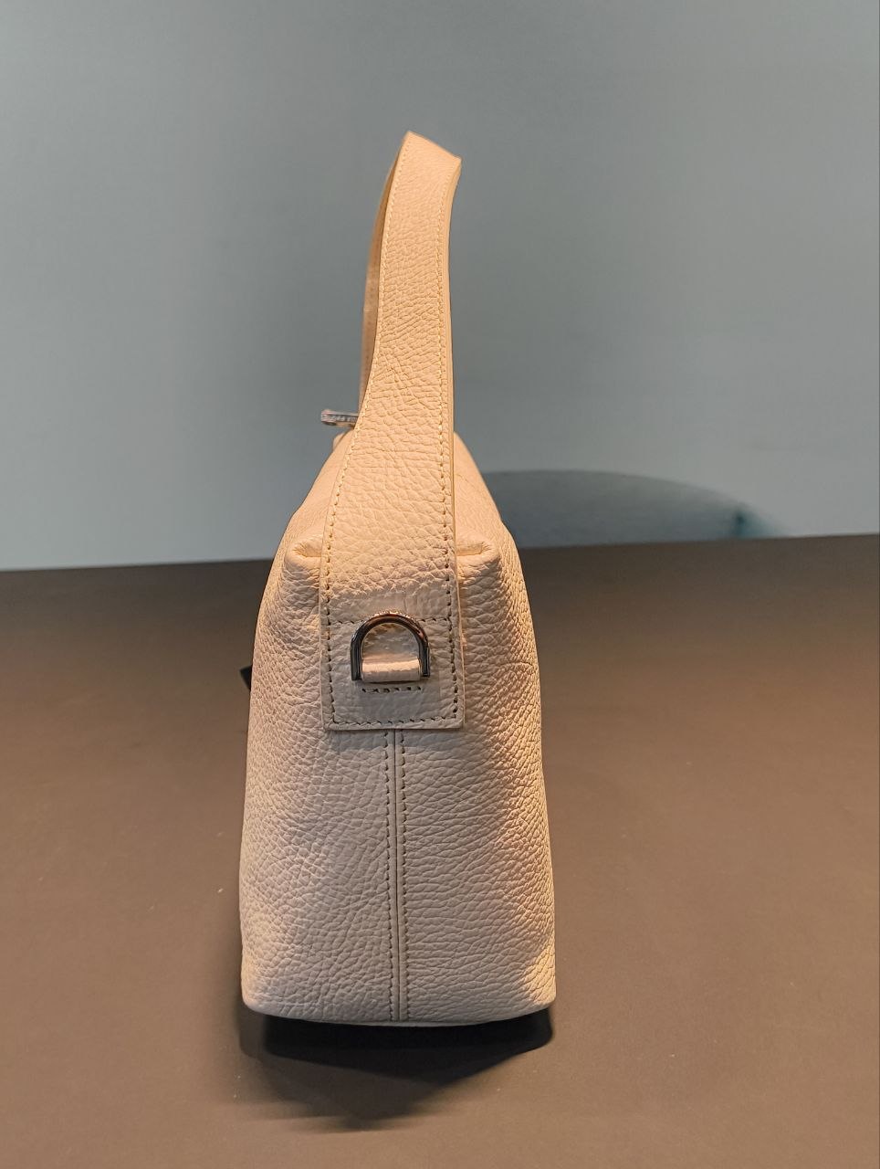 Borsa a Mano in Vera Pelle Panna