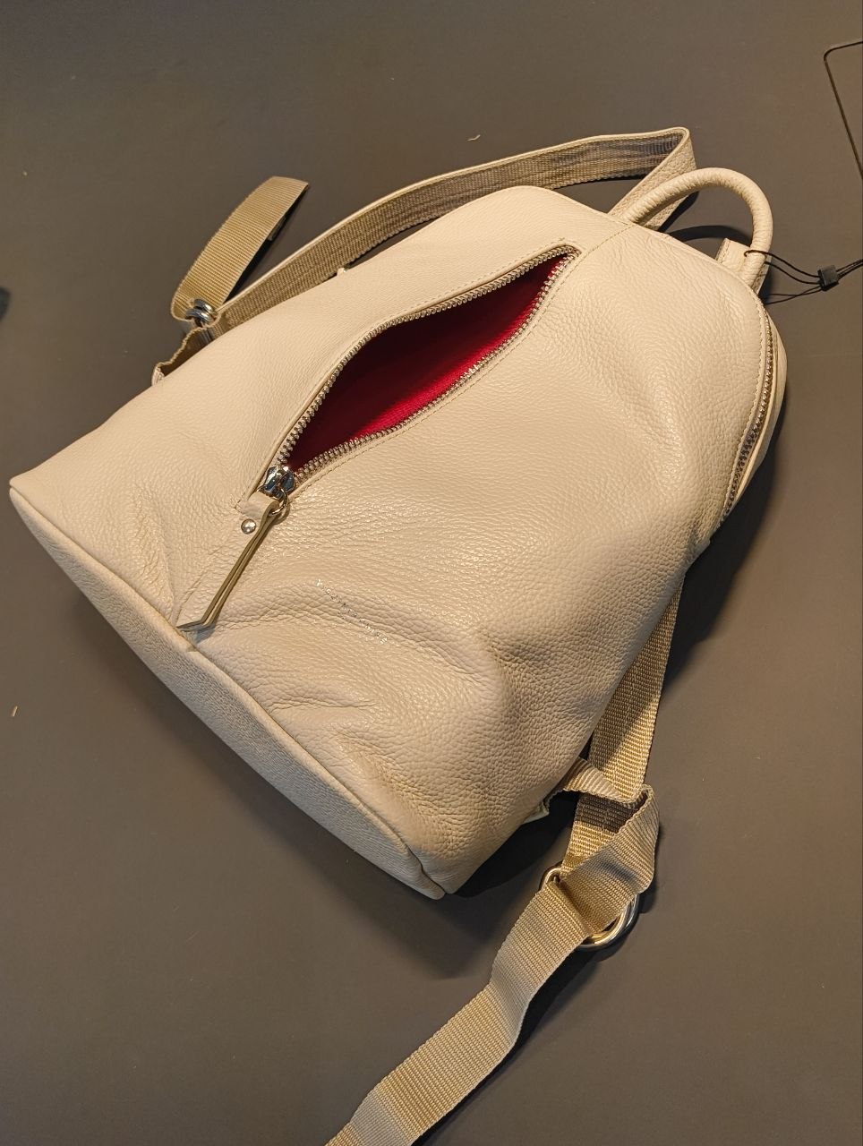 Zaino in Vera Pelle Panna