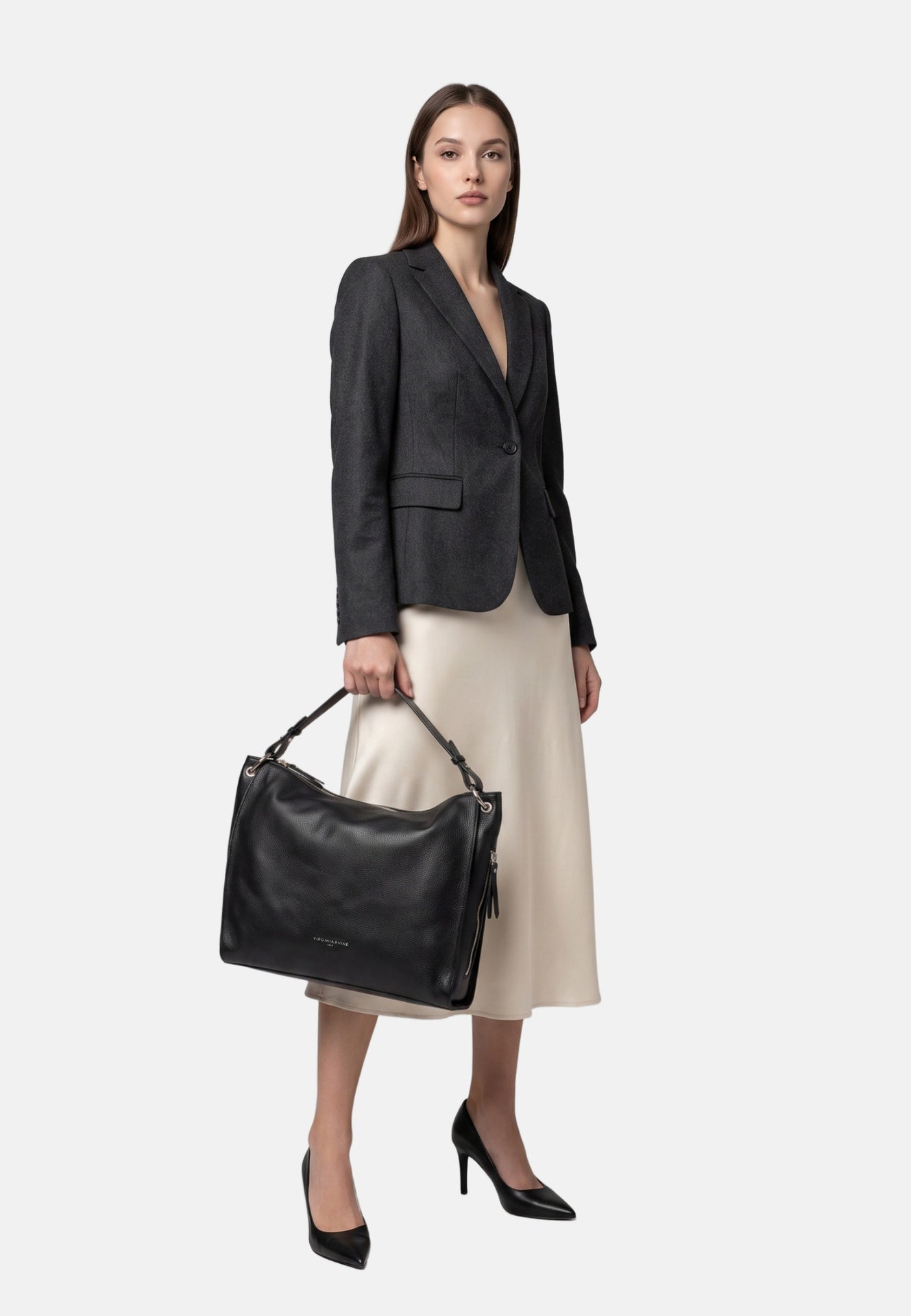 Borsa a Spalla in Vera Pelle Nero