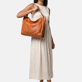 Borsa a Spalla in Vera Pelle Cognac