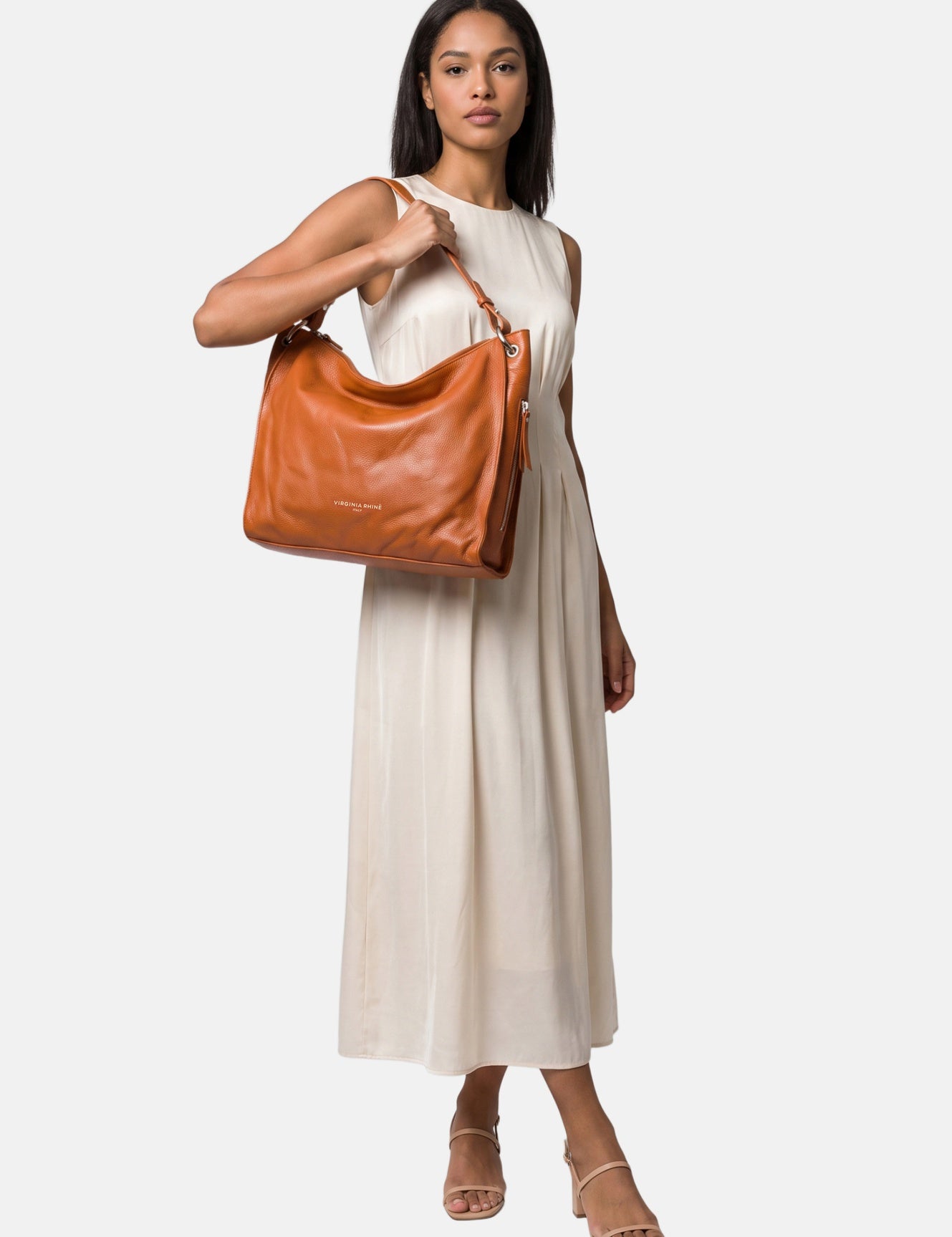 Borsa a Spalla in Vera Pelle Cognac