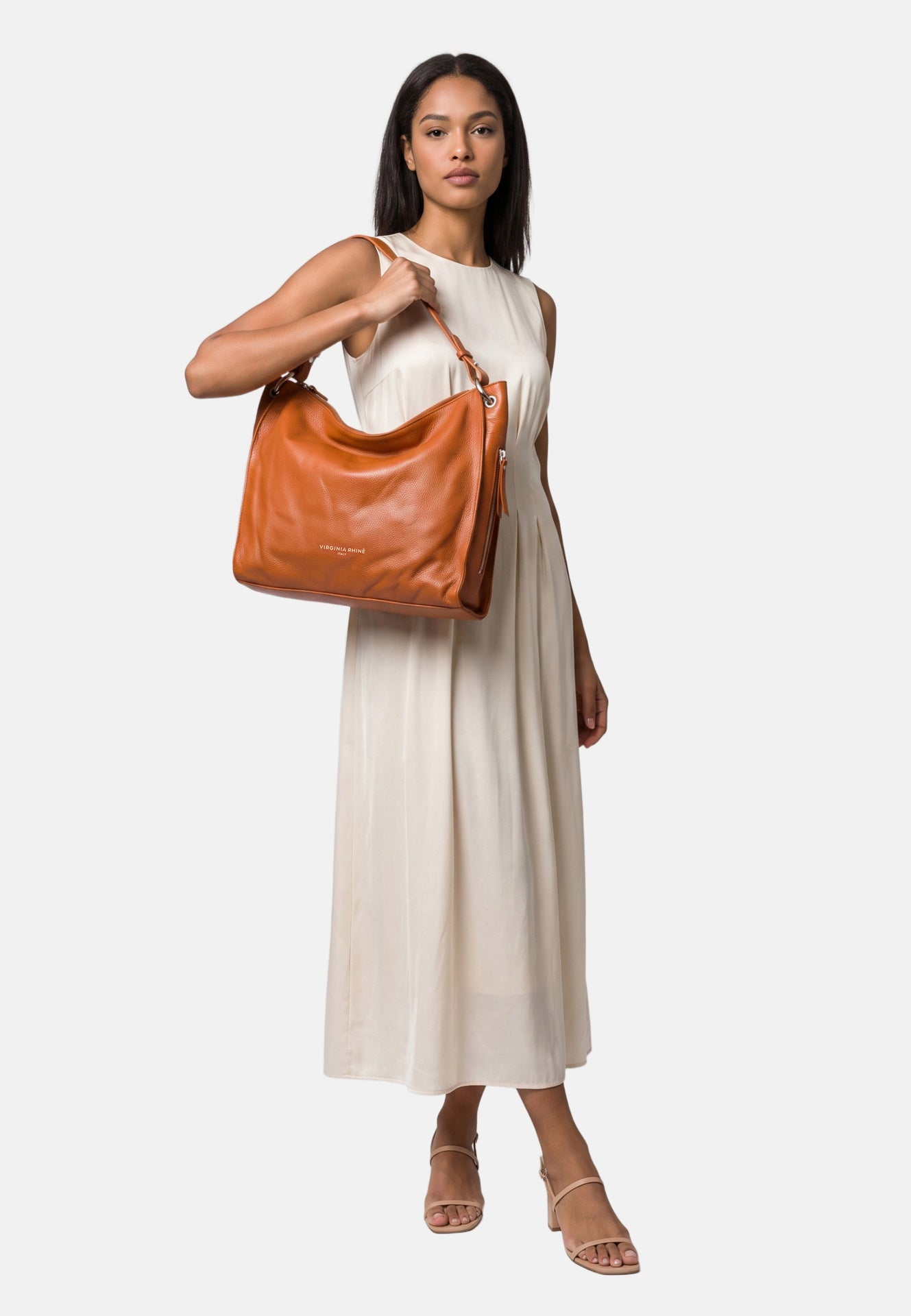Borsa a Spalla in Vera Pelle Cognac