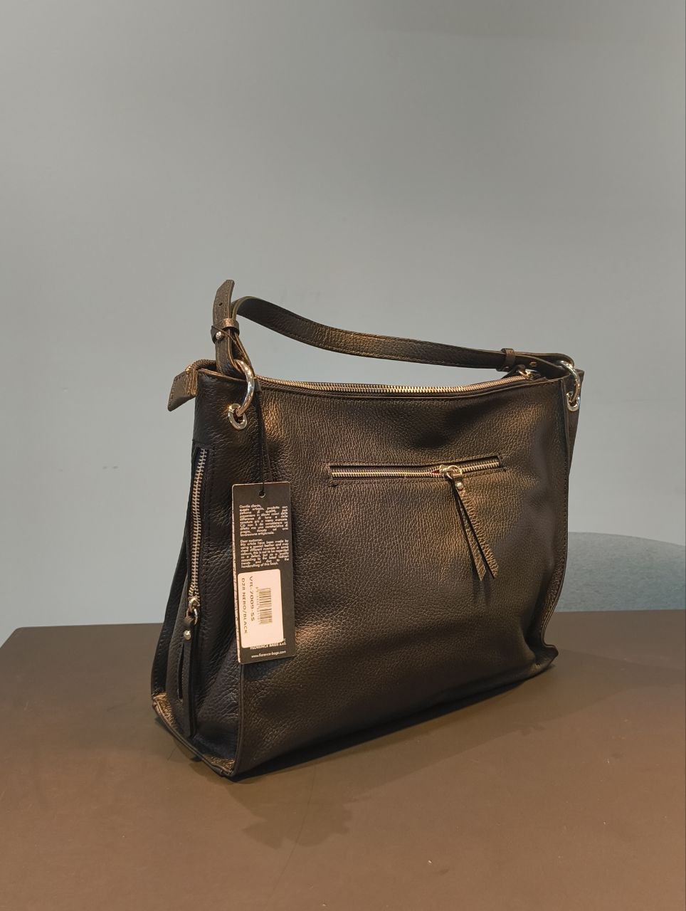 Borsa a Spalla in Vera Pelle Nero