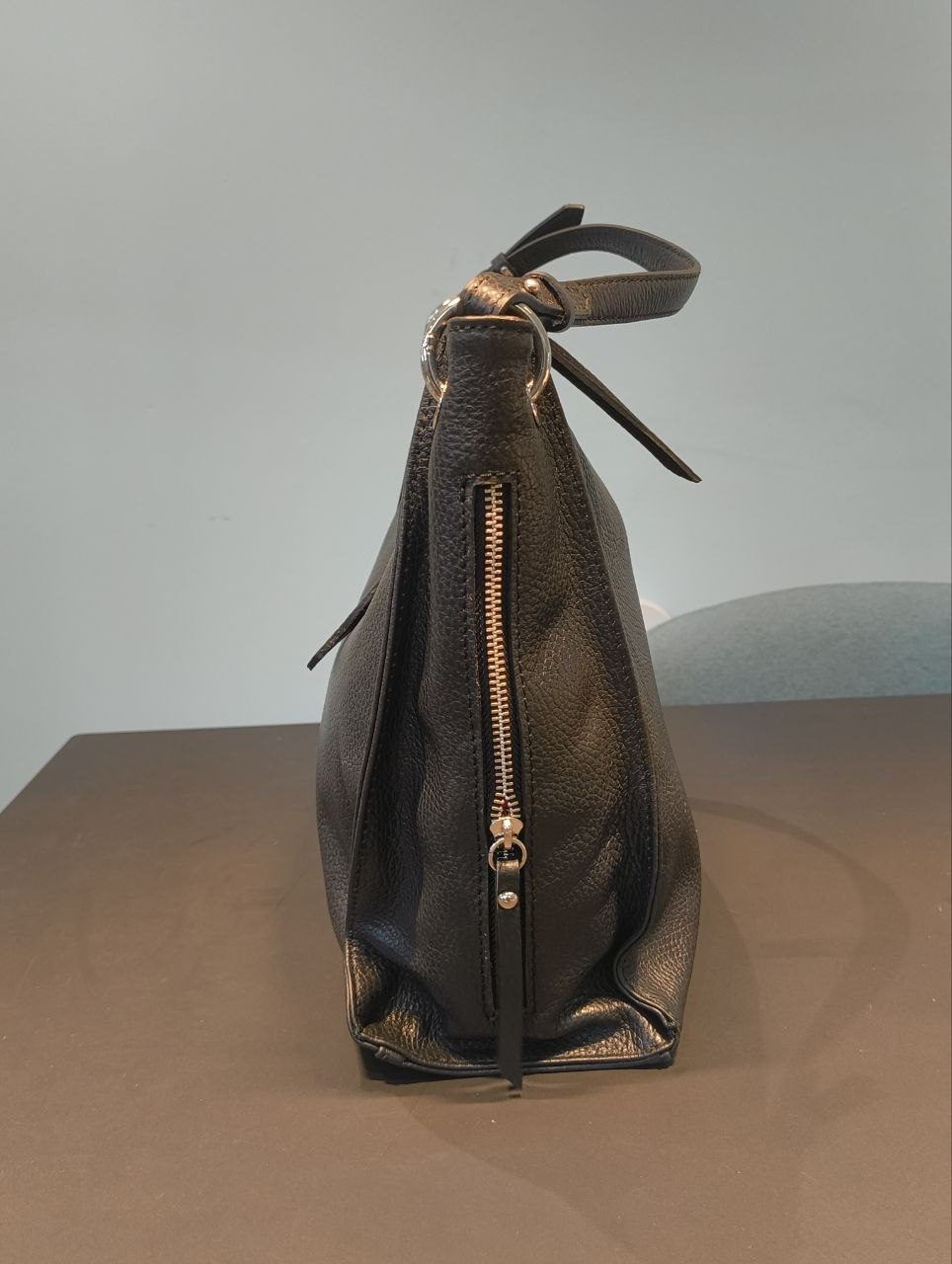 Borsa a Spalla in Vera Pelle Nero