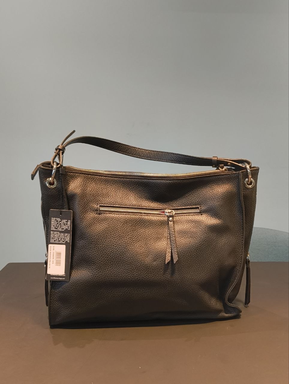 Borsa a Spalla in Vera Pelle Nero
