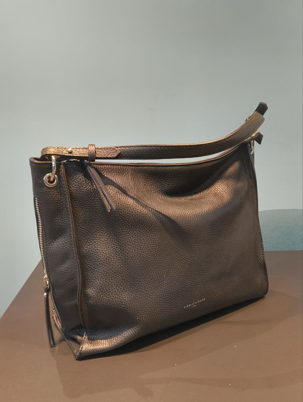 Borsa a Spalla in Vera Pelle Nero