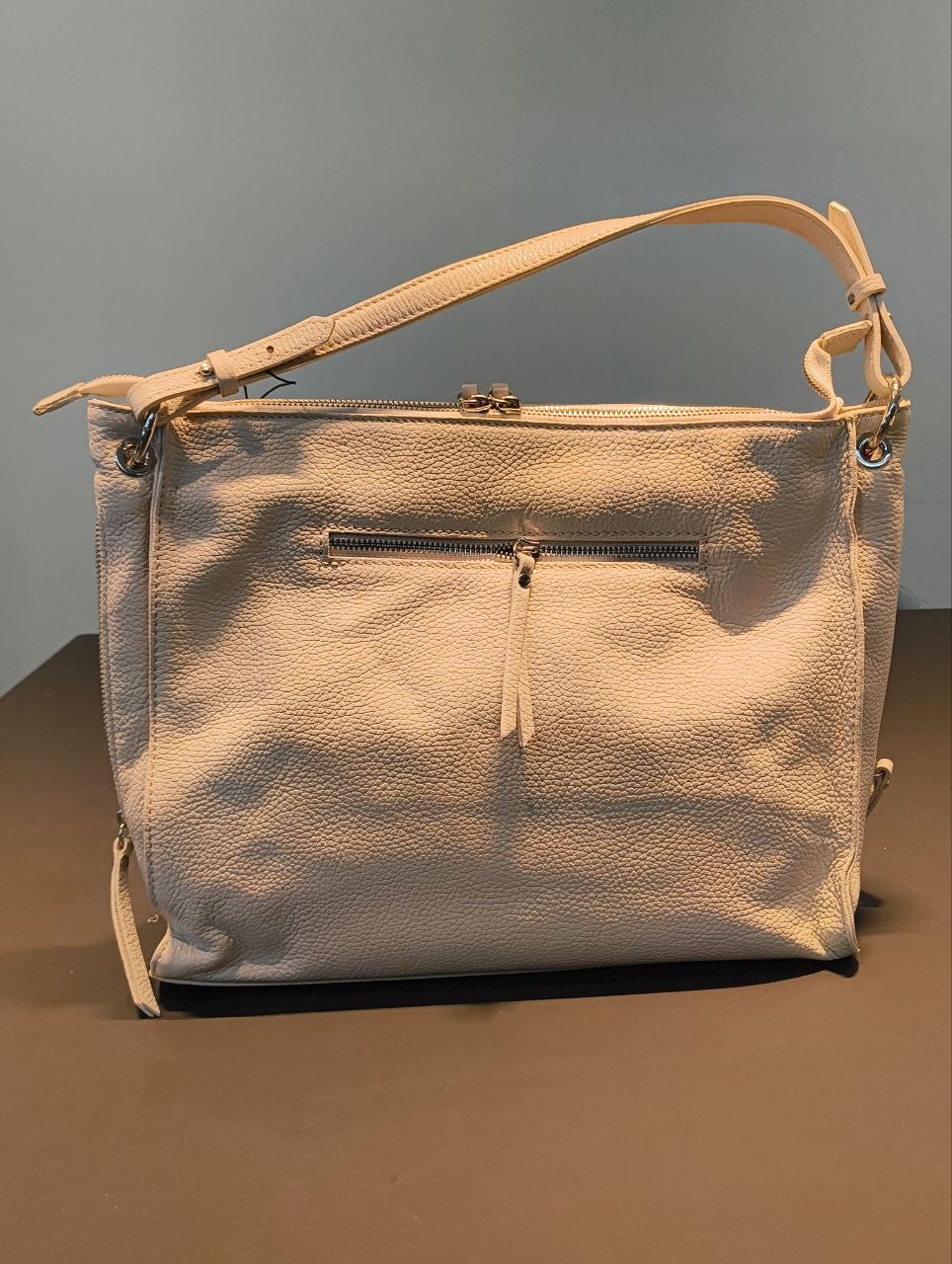Borsa a Spalla in Vera Pelle Panna