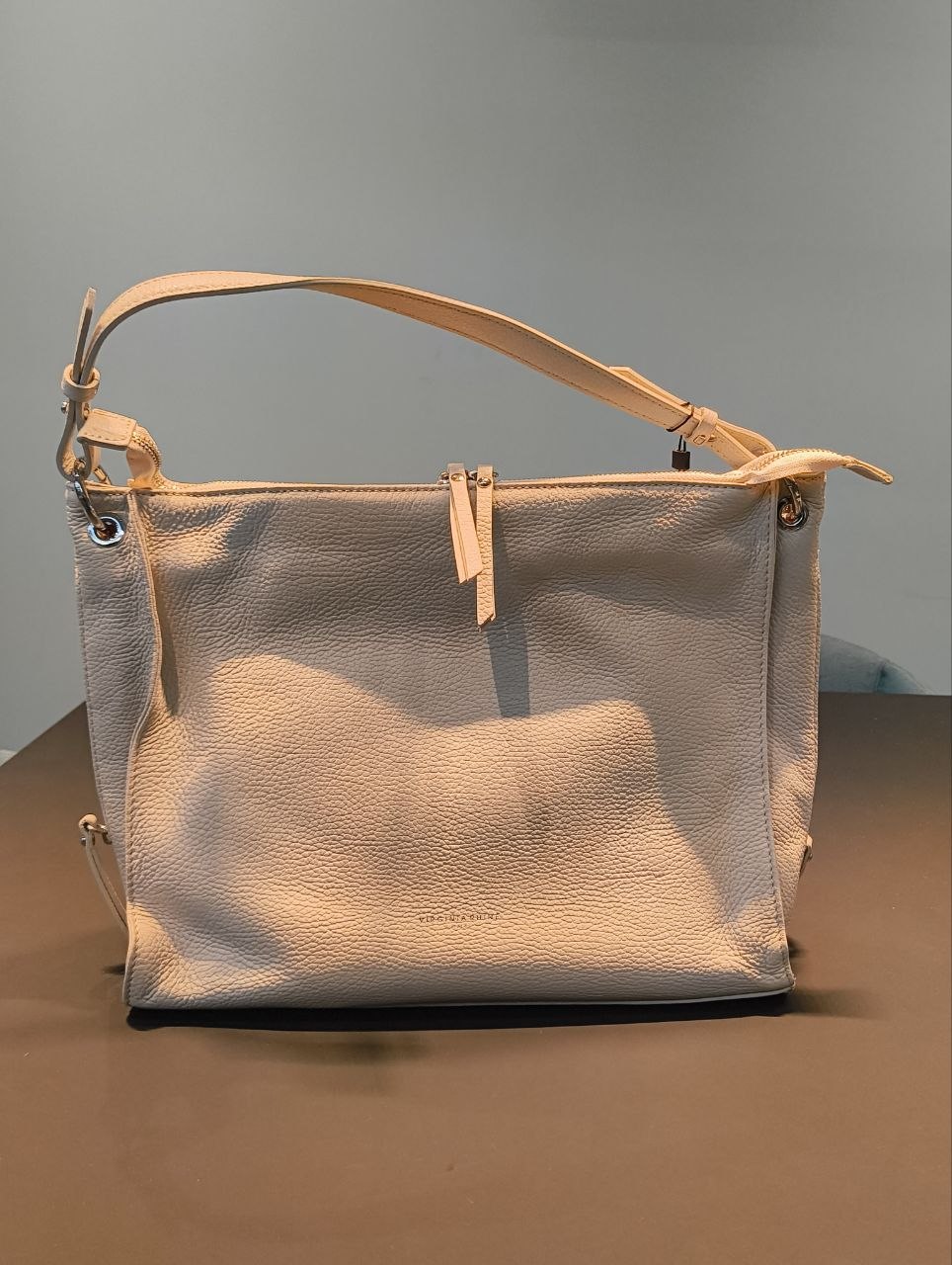 Borsa a Spalla in Vera Pelle Panna