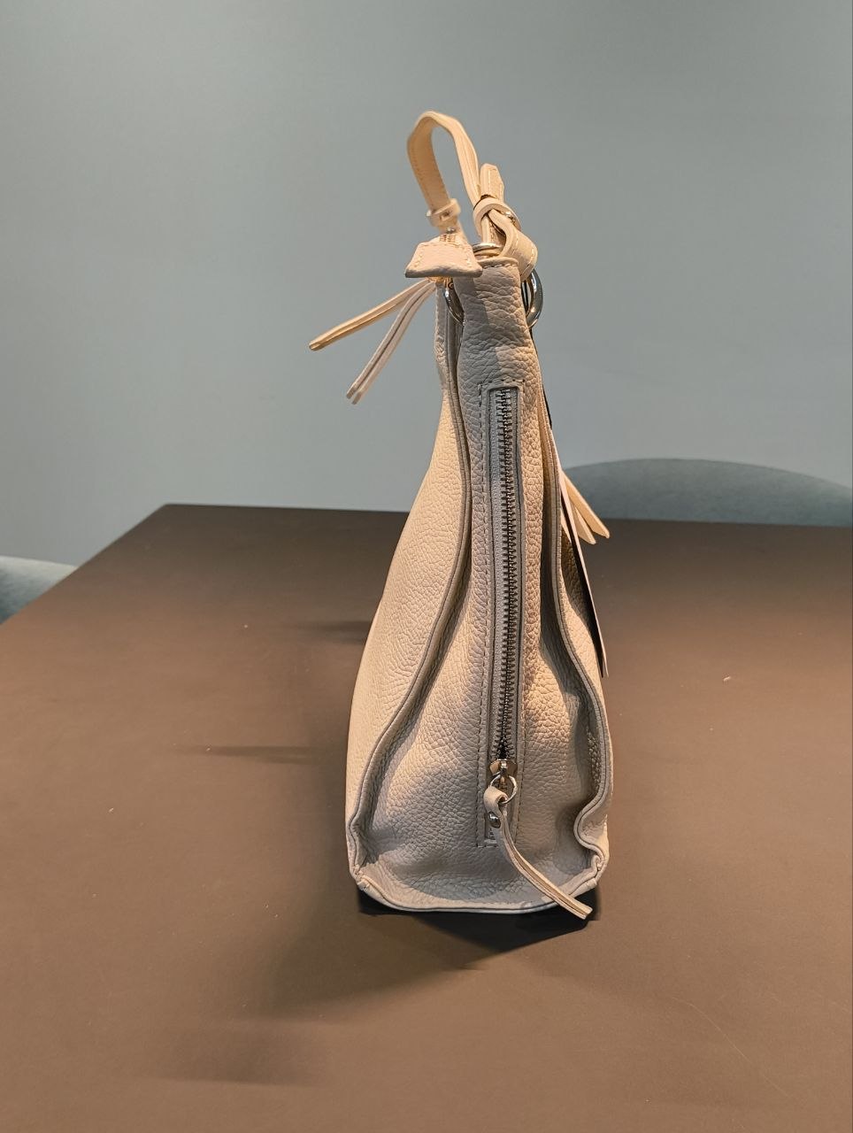 Borsa a Spalla in Vera Pelle Panna