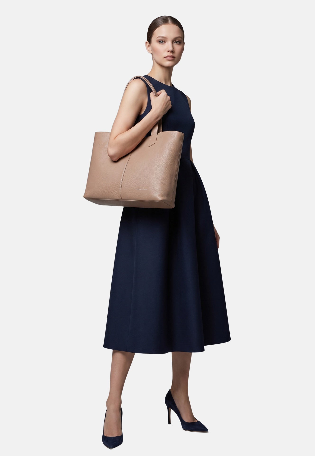 Borsa a Spalla in Vera Pelle Panna