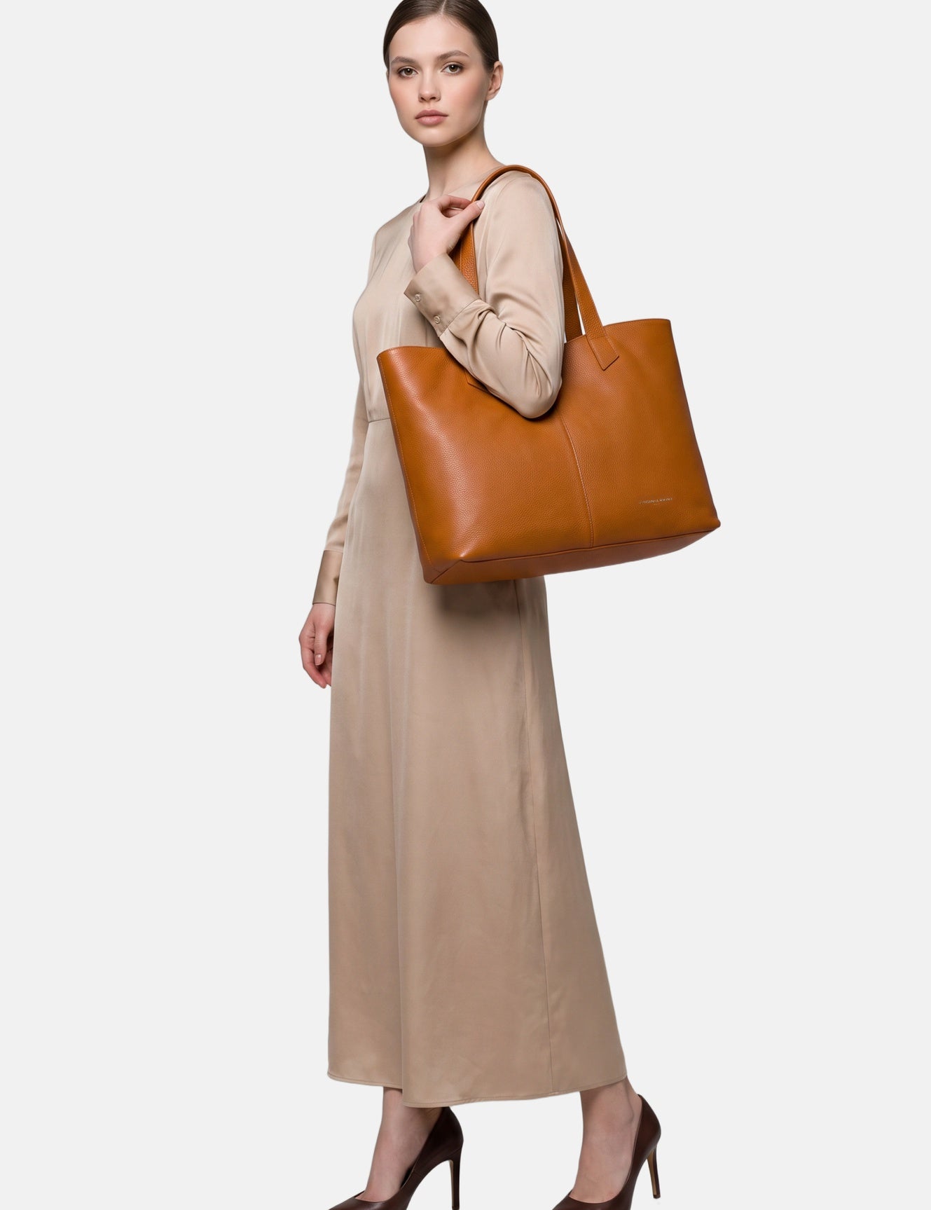 Borsa a Spalla in Vera Pelle Cognac