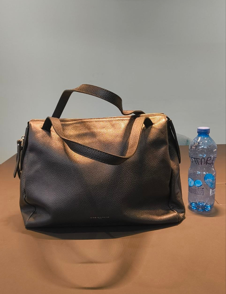 Borsa a Spalla in Dollaro Leather Nero