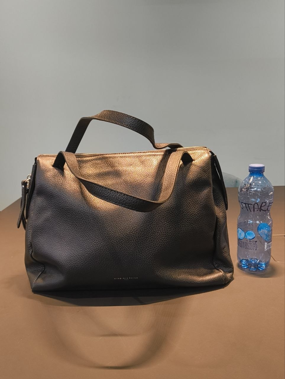 Borsa a Spalla in Dollaro Leather Nero
