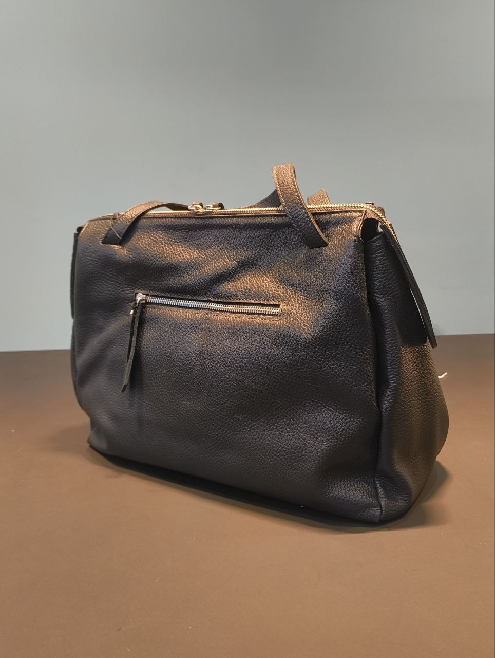 Borsa a Spalla in Dollaro Leather Nero