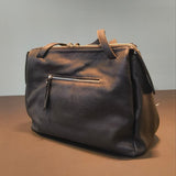 Borsa a Spalla in Dollaro Leather Nero