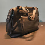 Borsa a Spalla in Dollaro Leather Nero