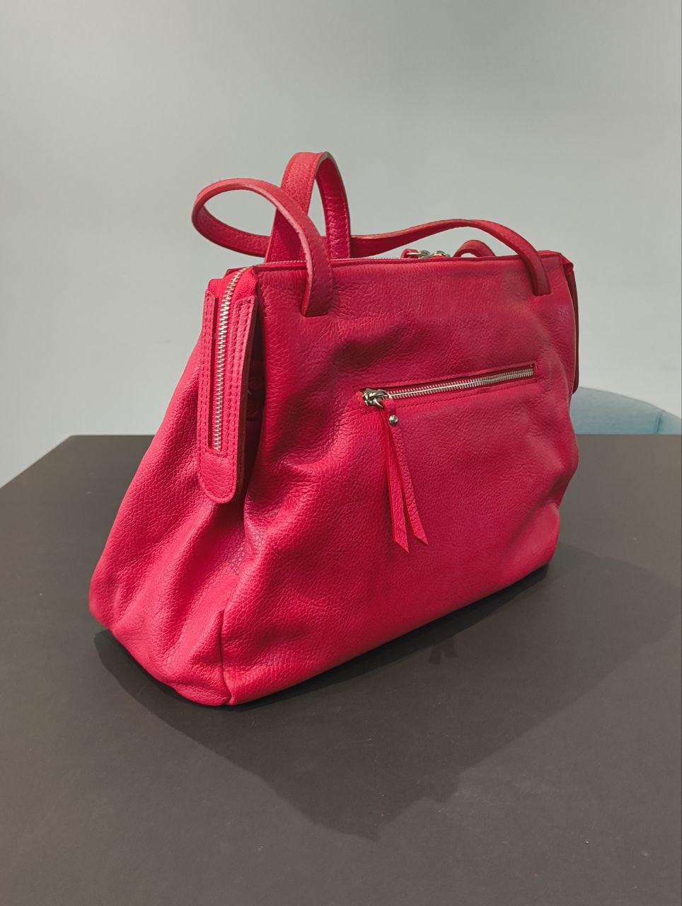Borsa a Spalla in Dollaro Leather Rosso